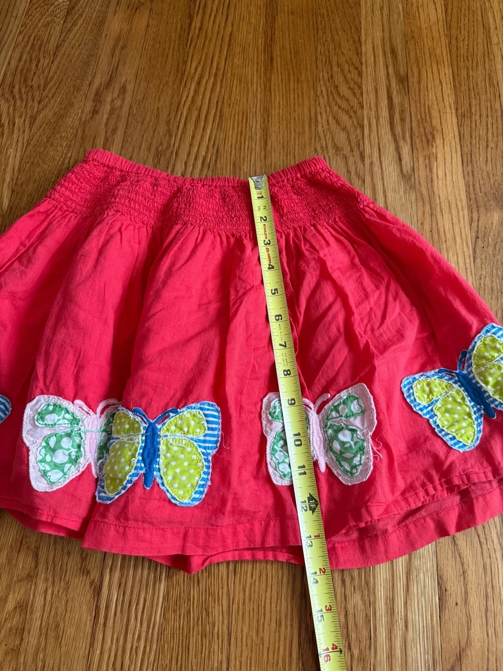 Mini Boden patchwork butterfly design smocked waist skirt